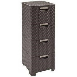CURVER 4x14L bookcase with 4 drawers dark brown