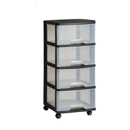 Keter CRV214756 étagère sur roulettes 4x20L noire