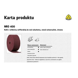 Klingspor 150 mm NRO 400 Rolo de velo abrasivo não tecido (10 metros), castanho