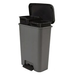 Curver pedal bin 23+23L /dark grey/ black