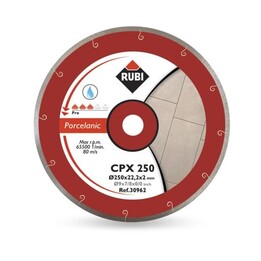 RUBI CPX DIAMOND BLADE 250 x 25.4mm PRO FOR PORCELAIN STONEWARE