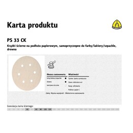 KLINGSPOR KRĄŻEK 150 PS33CK gr. 60 OTW.GLS3/100 szt. SZPACHLA