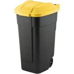 Curver waste bin 110 L black yellow lid