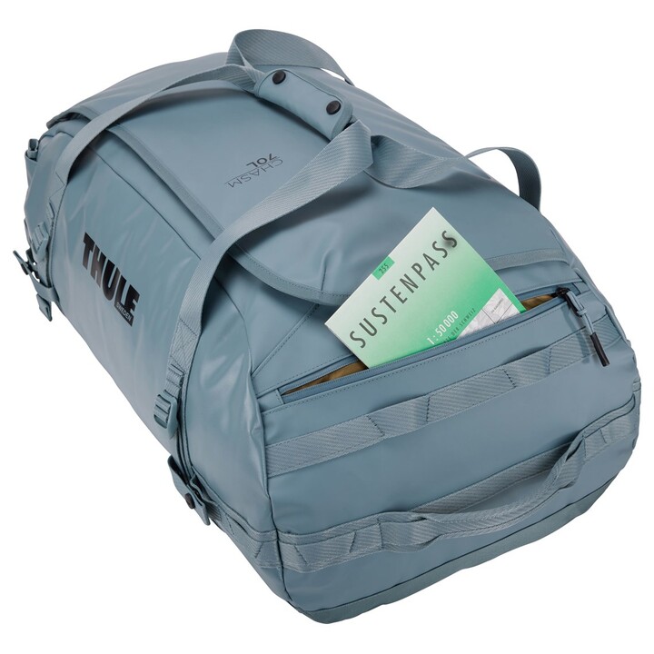Bolsa de lona Thule Chasm TDSD303 Pond Gray, 70 L, poliéster cinza.