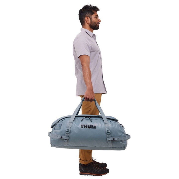 Bolsa de lona Thule Chasm TDSD303 Pond Gray, 70 L, poliéster cinza.