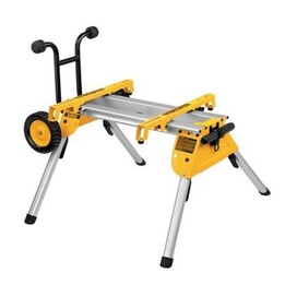 Workstation with wheels for miter sawing