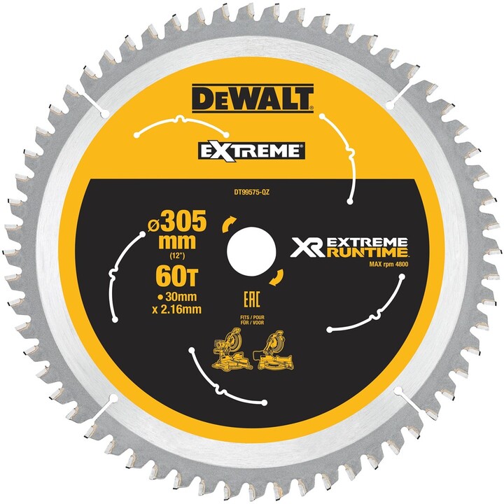 DEWALT DT99575-QZ lame de scie circulaire EXTREME Runtime 305 mm 60 dents