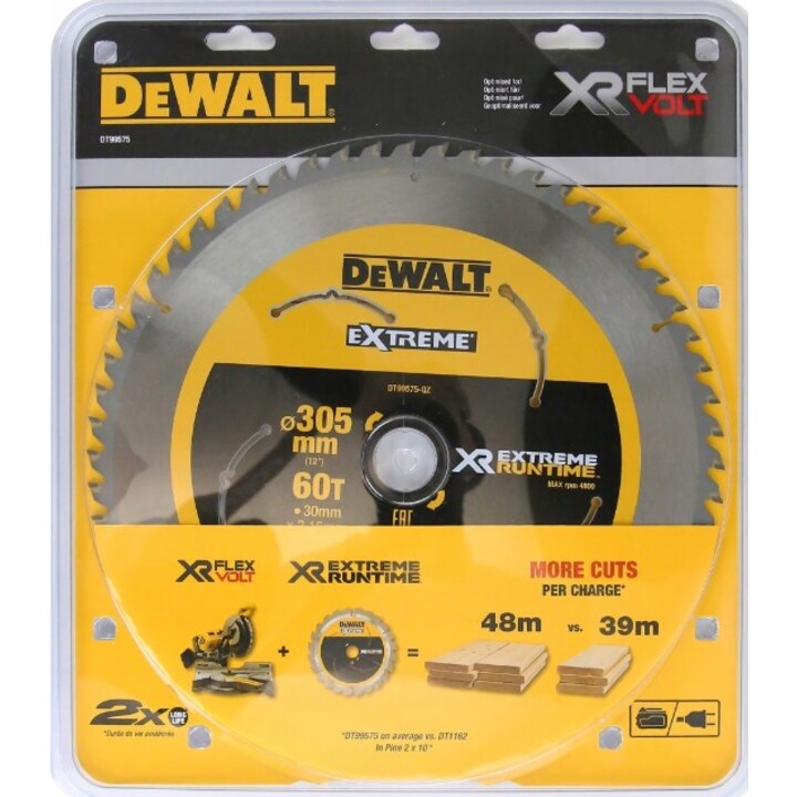 DEWALT DT99575-QZ lame de scie circulaire EXTREME Runtime 305 mm 60 dents