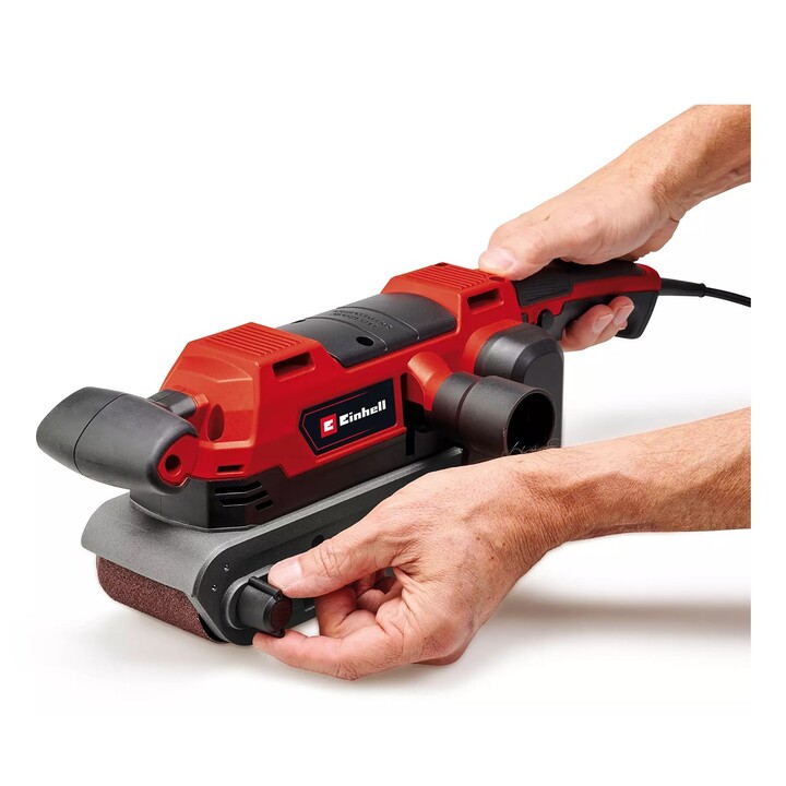 Lixadeira de cinta Einhell TE-BS 850 E, 400 RPM, cinza e vermelha, 850 W