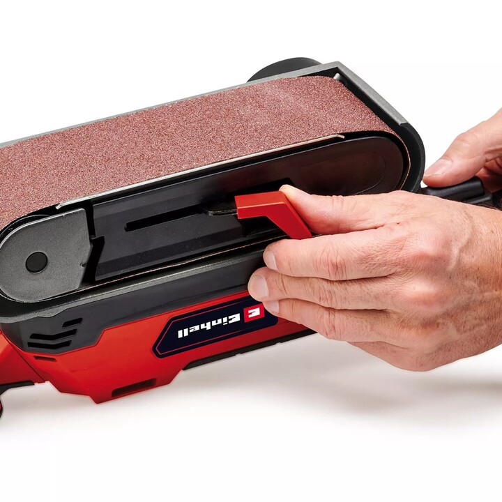 Lixadeira de cinta Einhell TE-BS 850 E, 400 RPM, cinza e vermelha, 850 W