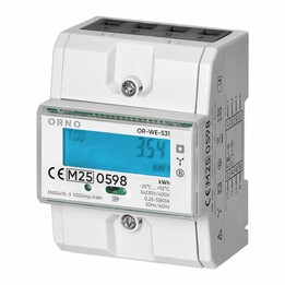 Orno three-phase meter, 80 A, 3 modules