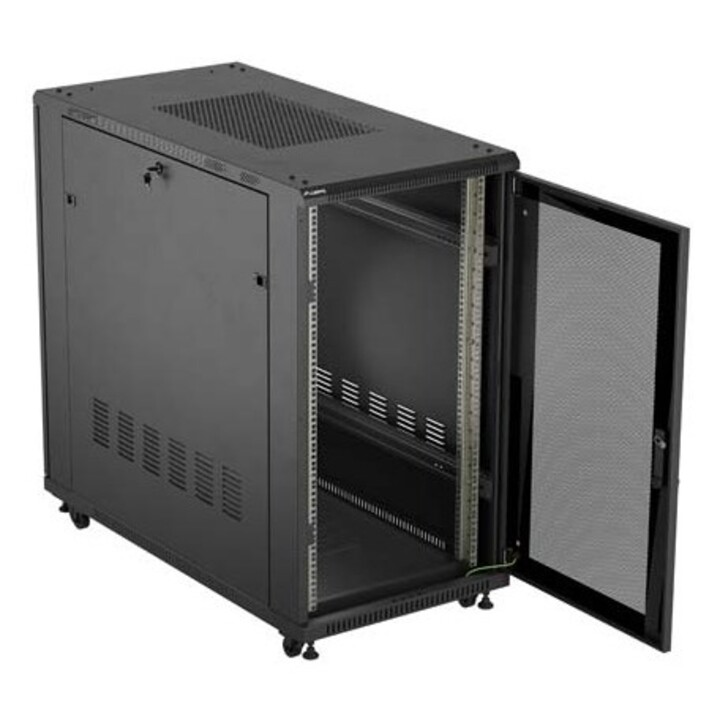 Lanberg FF01-6222-23B 22U Rack Cabinet, Freestanding Rack or Frame, Black