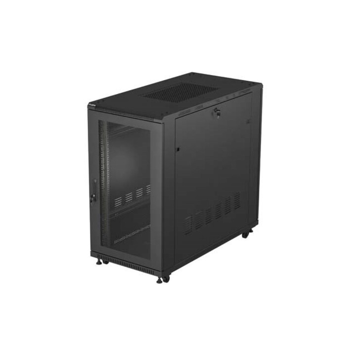 Lanberg FF01-6222-23B 22U Rack Cabinet, Freestanding Rack or Frame, Black