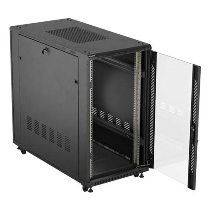 Armadio rack Lanberg FF01-6222-12B 22U, rack autoportante o telaio, nero
