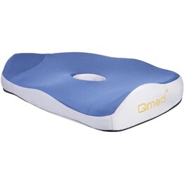MDH Qmed Asiento Confort, Cojín de Asiento Ortopédico con Espuma con Memoria para Sistemas de Apoyo Lumbar y Postural, Azul