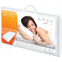 Qmed Standard Plus Pillow, oreiller de sommeil orthopédique avec soutien cervical ergonomique, blanc