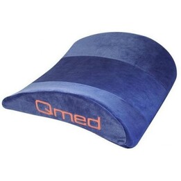 Qmed Lumbar Support, Lumbar Pillow with Ergonomic Design for Back Support in Chairs and Car Seat Systems, Blue