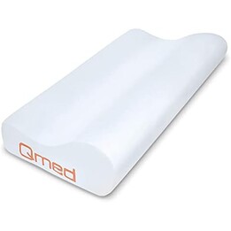 Qmed MDQ0011, Orthopädisches Kissen mit Gedächtnisschaum für die Ausrichtung der Wirbelsäule und tiefen erholsamen Schlaf, weiß