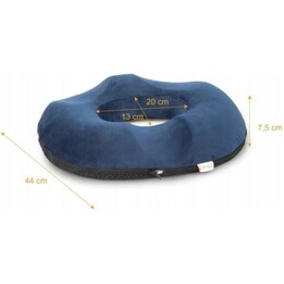 MDH Qmed, Rehabilitation Pillow with Pressure Relief Hole and Orthopedic Support for Daily Rest and Recovery, Blue