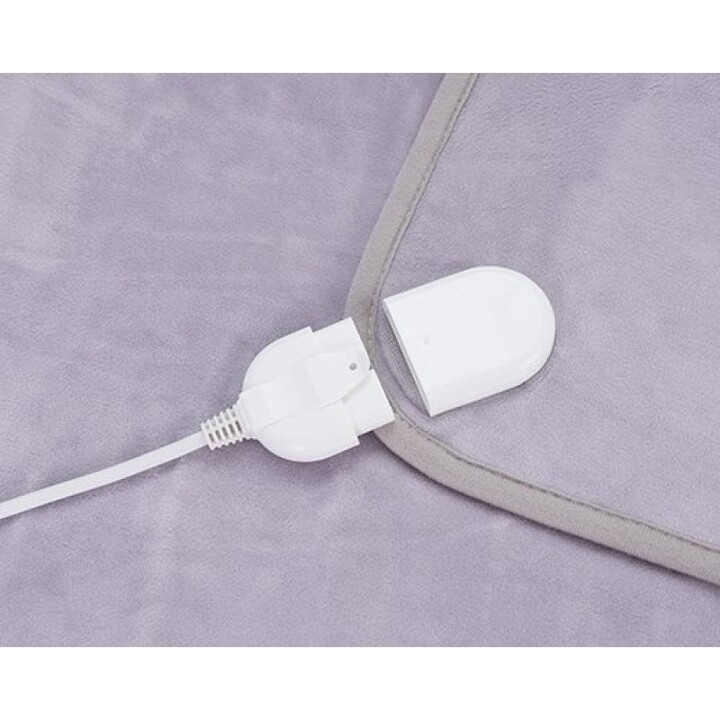 Adler AD 7426, Manta eléctrica calientacamas 60W con suave tejido polar y poliéster para un descanso térmico confortable, Gris