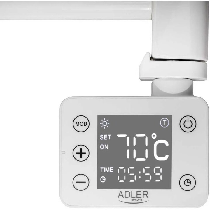 Adler AD 7824, Radiateur électrique LED pour salle de bain 600W avec protection IP24 et système de contrôle de température intel