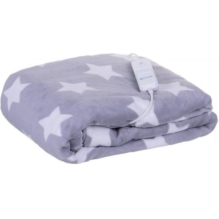 Oromed, Calientacamas Eléctrico 120W y 130x180cm con Sistema de Seguridad y Tejido de Tacto Suave para Dormir Cómodamente, Blanc
