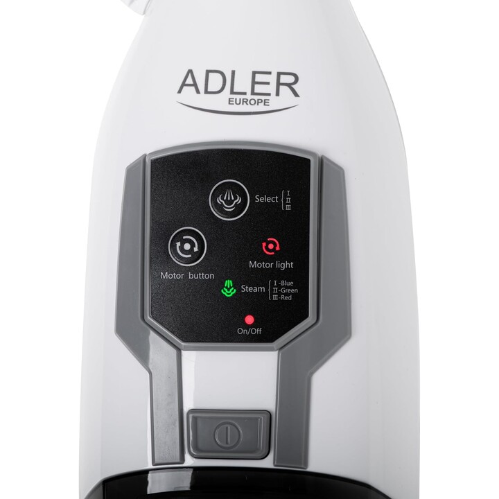 Adler AD 7052, Multifunction Steam Mop with Swivel Head and Water Tank for Deep Surface Cleaning and Sanitizing, Black