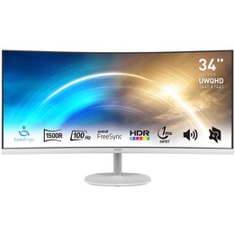 Monitor curvo MSI PRO MP341CQWDE de 86,4 cm (34") blanco