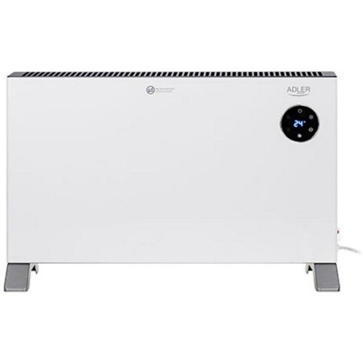 Adler AD 7752, riscaldatore a convezione da 2000 W con display LCD e telecomando, bianco