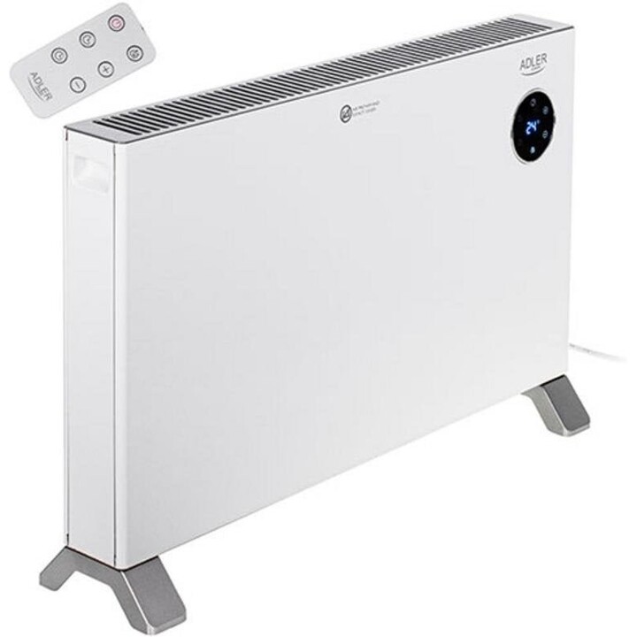 Adler AD 7752, chauffage à convection 2000W avec écran LCD et télécommande, blanc