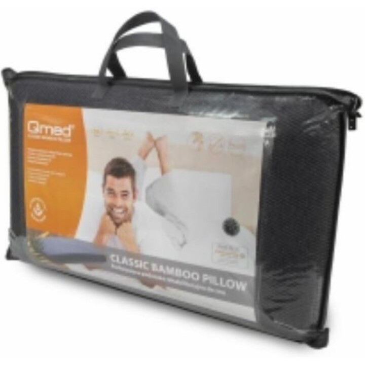 Qmed Classic Bamboo, Almofada de espuma com capa de fibra de bambu para um descanso e apoio naturais, branco