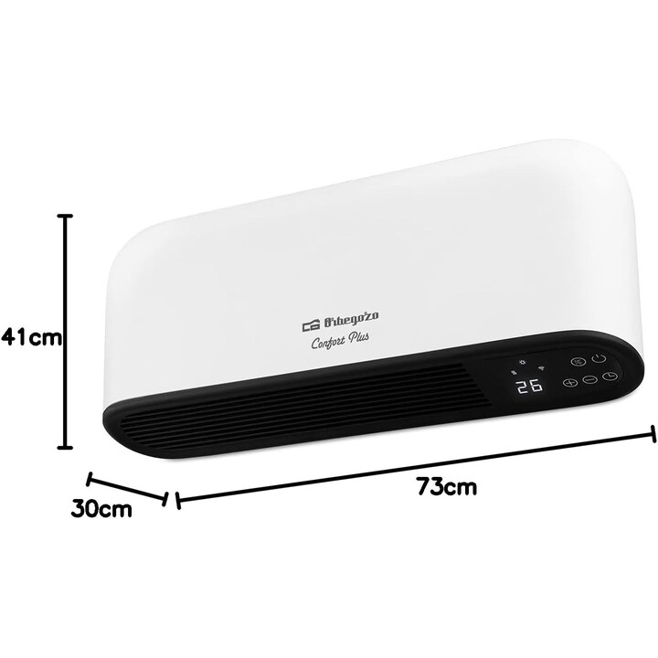 Orbegozo SPW 8000, Wall Split Heater with WiFi and 2 Power Levels for Home Comfort, Black