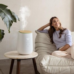 Medisana AH 680, Humidificateur d'air ultrasonique avec technologie de brume froide pour le confort domestique, blanc