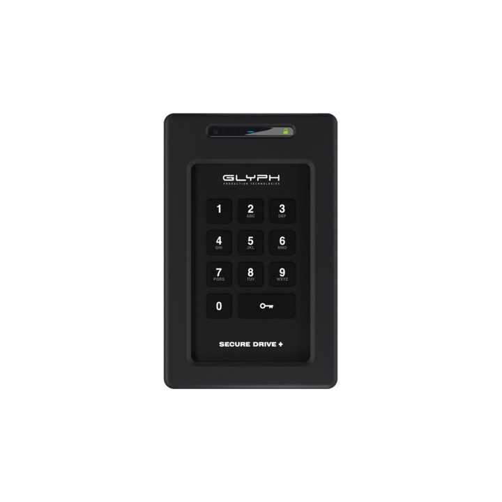 SecureDrive+ con teclado, unidad SSD cifrada de 2 TB con teclado, alimentación por bus, USB 3.2 Gen1, compatible con USB-C y Thu