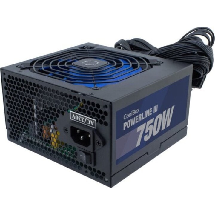 Coolbox Powerline III 750W Power Supply, 85% Efficiency