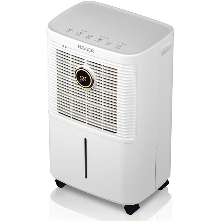 Haeger Digi Desumi 10, Deshumidificador digital con capacidad de 10 litros para el confort en el hogar, Blanco