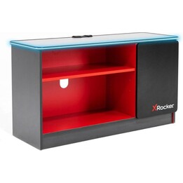 X Rocker Carbon-Tek, Gaming TV Stand with LED Lighting and Sturdy Structural Design, Grey