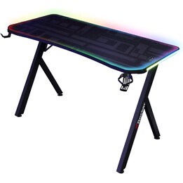 X Rocker Lumio, 120cm Gaming-Schreibtisch mit RGB-Beleuchtung und integriertem App-Steuerungssystem, Schwarz