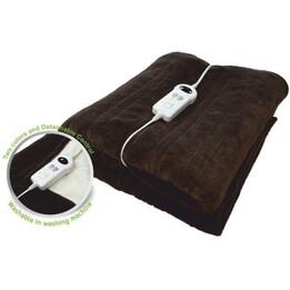 Haeger Cosy Winter, manta eléctrica de 100W 162x122cm con 9 niveles de temperatura, marrón