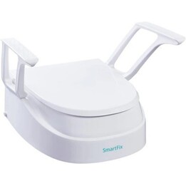 Tina, Toilet Seat Cover with Integrated Safety Handrails for Mobility Support, White