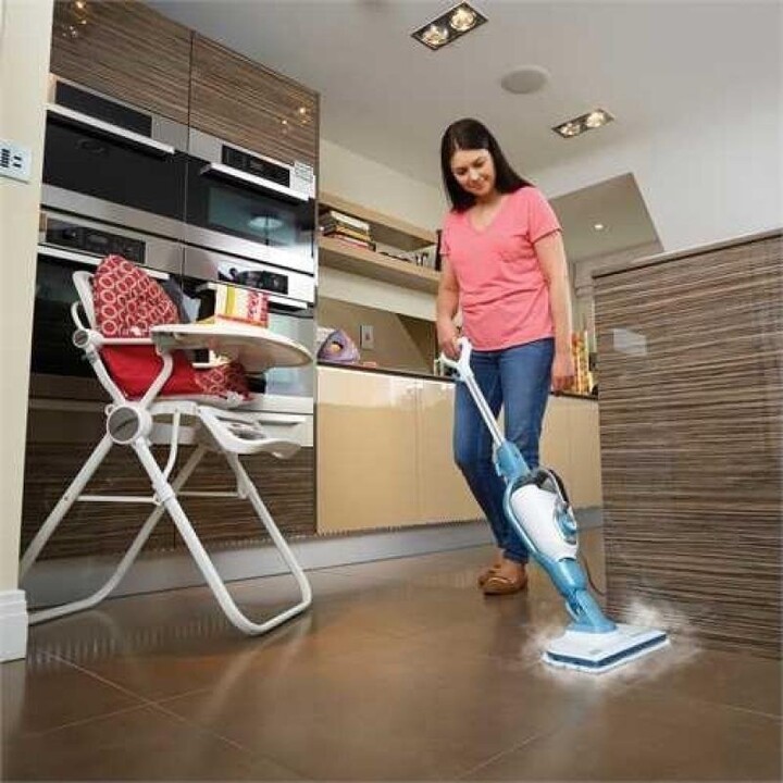 Black & Decker 9IN1 Steam-mop, 1300W Steam Cleaning Mop with Multi-Accessories, Turquoise