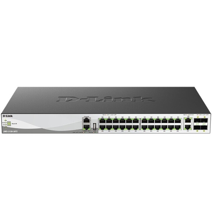 Switch D-Link DMS-3130-30TS com 26 portas/ RJ-45 Gigabit 10Gbps/ PoE/ SFP