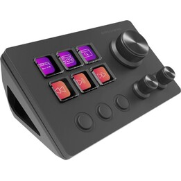 Mars Gaming MSD-TWO Compact Control Deck with 6 Customizable LCD Keys and 3 Wheels for Windows and macOS - Black