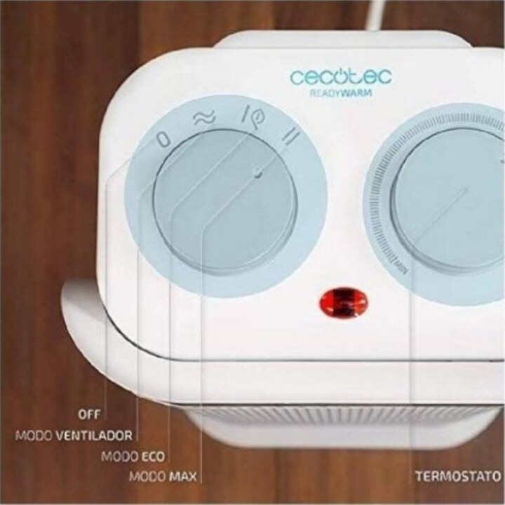 Cecotec Ready Warm 6250 Ceramic Sky Style, calefactor cerámico con oscilación automática, blanco
