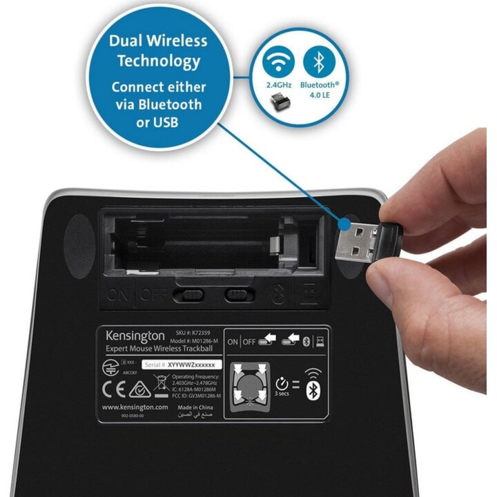Mouse con trackball wireless Kensington Expert