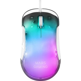 Mars Gaming MMGLOWW Ratón Gaming RGB 12800 DPI Blanco