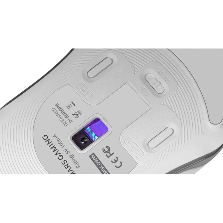Mars Gaming MMGLOWW Mouse da gioco RGB 12800 DPI Bianco