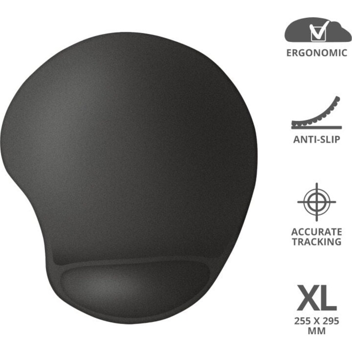 Trust Bigfoot XL tapete de rato com apoio de pulso em gel, preto
