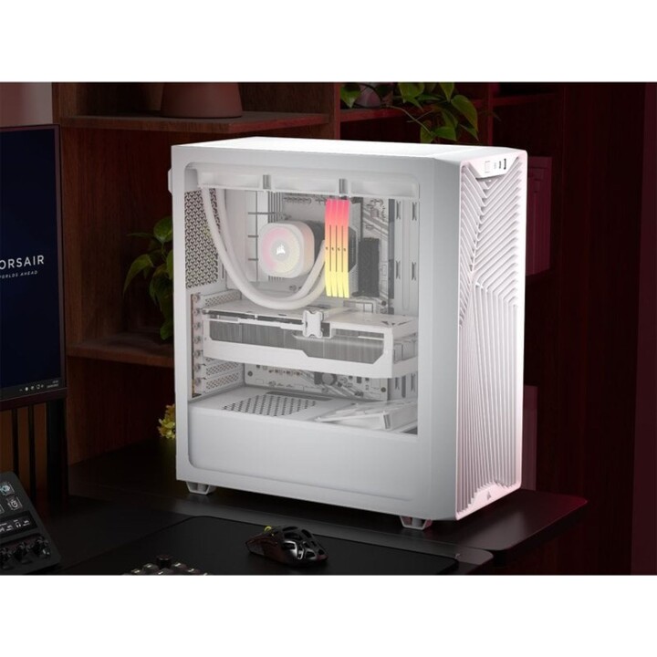 Corsair 3200D RS Weißes ATX-PC-Gehäuse mit gehärtetem Glas-Seitenteil und 3 USB-C-Lüftern