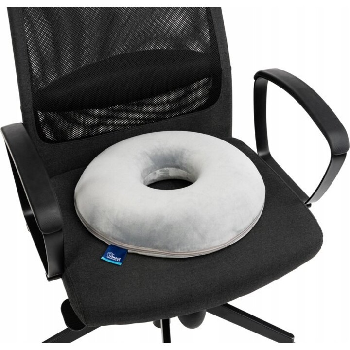 TIM SUPPORT Poduszka Piankowa z Otworem Almohada de espuma viscoelástica con orificio central para mayor comodidad, Blanco